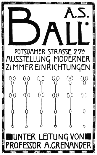 Alfred Grenander, Ausstellung der Möbelfabrik A. S. Ball
