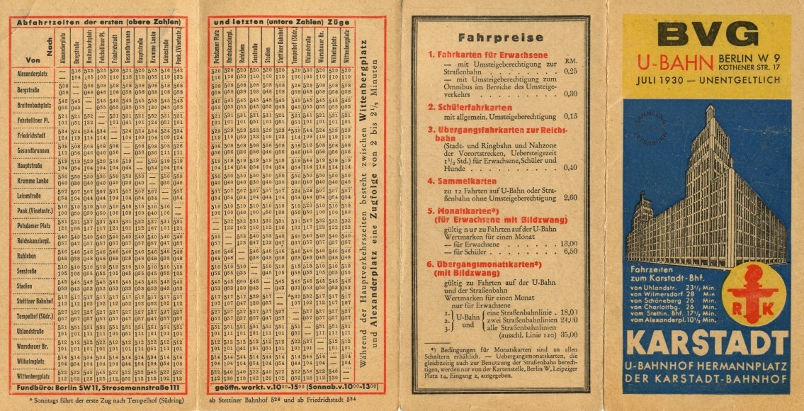 Das Berliner U Bahn Archiv Netzspinnen